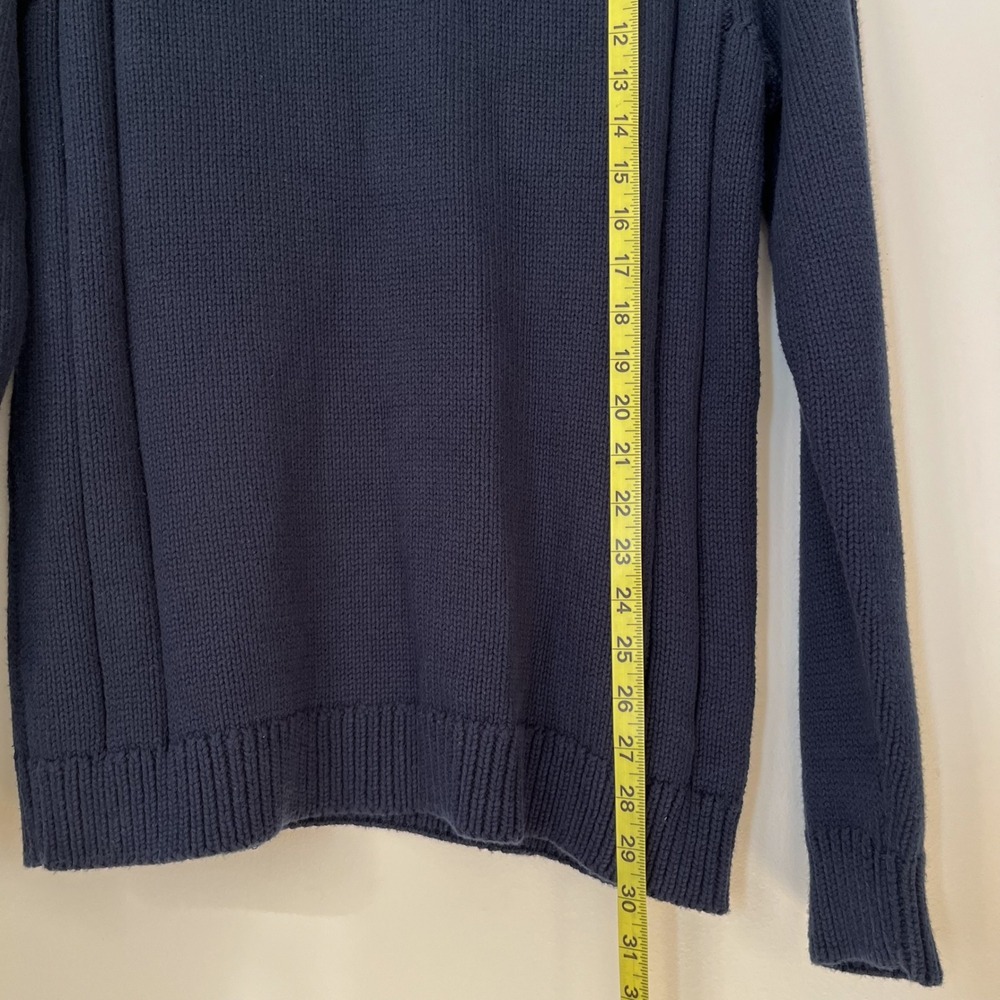 NWT Flag & Anthem 1/4 Snap Heavyweight Knit Mock Neck Sweater Mens Medium Navy - Picture 7 of 11